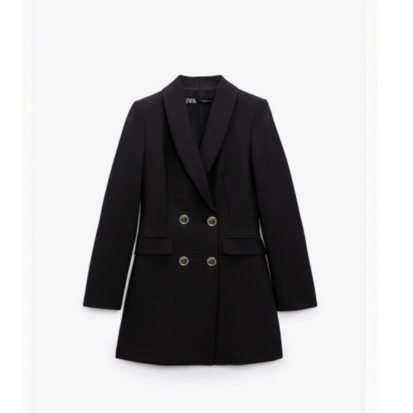 NWT 🔥Zara Double Breasted Blazer Mini Dress Balmain Style - Picture 13 of 14